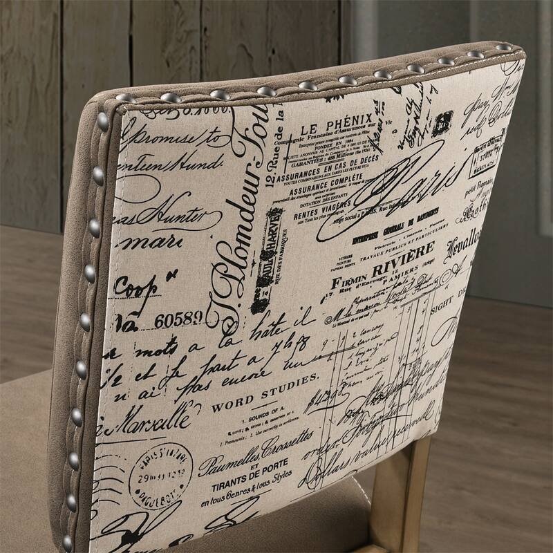 2 PCS Birmingham Script Printed Driftwood Counter Height Dining Chair