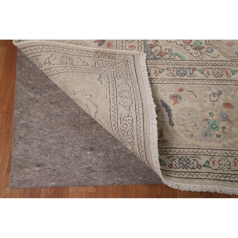 Floral Tabriz Persian Area Rug Hand-Knotted Wool Carpet - 9'10"x 12'6"