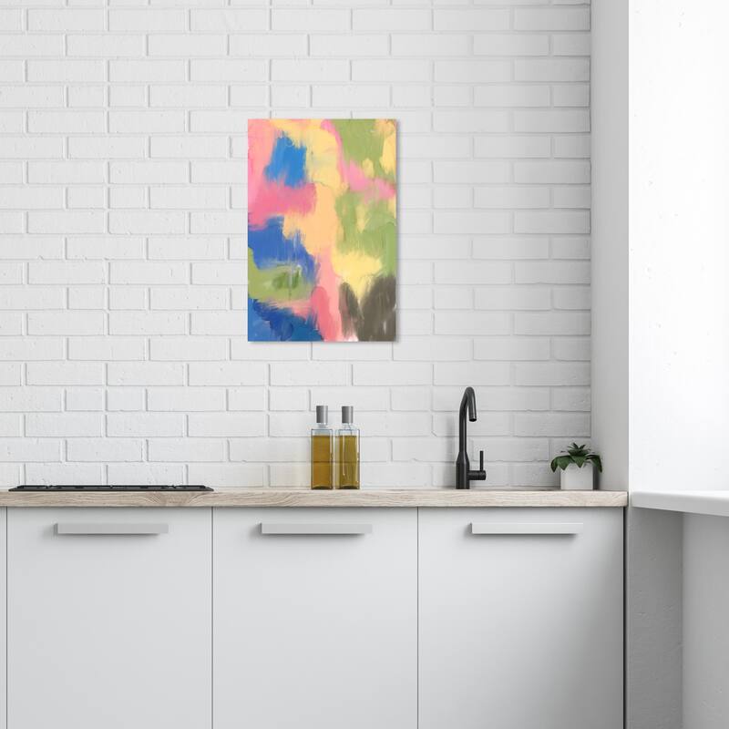 Wynwood Studio Canvas Abstract Park Inspired Colors Blue and Tropical Wall Art Canvas Print - 24 x 16