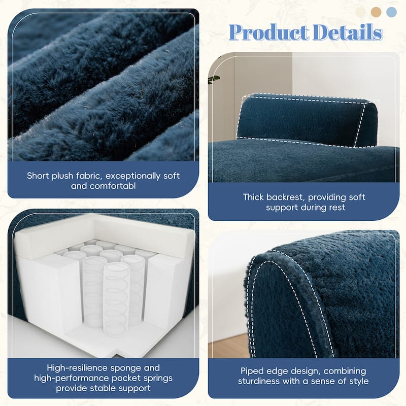 Oversized Modular Sofa,Foam-Filled Sofa Bed,Free Combination