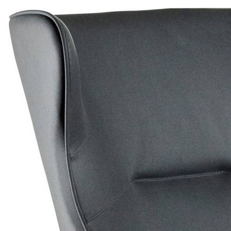 Arlo 33 Inch Accent Chair, Contoured Wingback, Vegan Leather - 26L x 32.5W x 41H, in inches