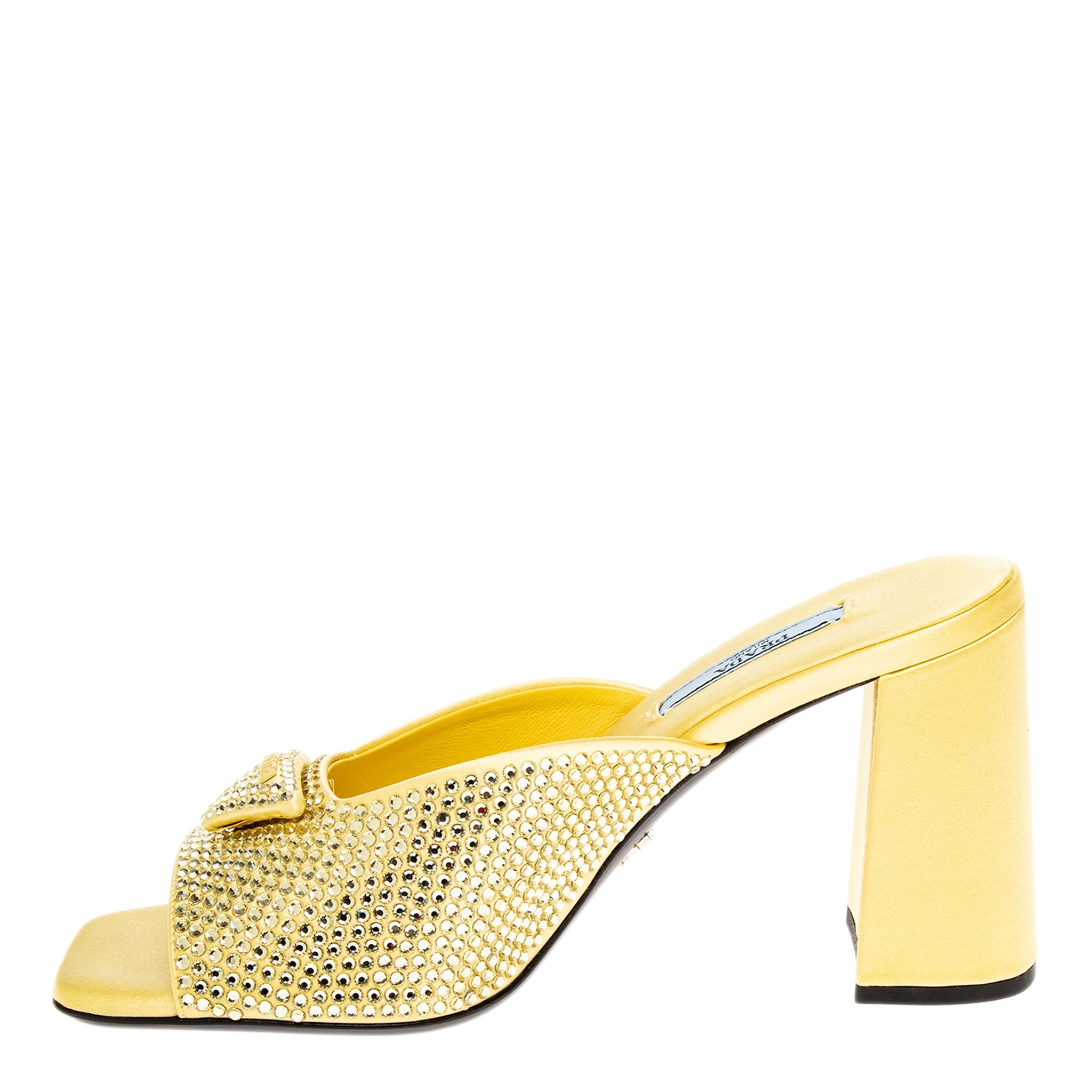 Prada Satin Heeled Sandals with Crystals - Overstock - 43147259