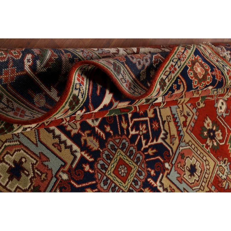Orange Heriz Serapi Indian Area Rug Handmade Wool Carpet - 9'0"x 11'9"