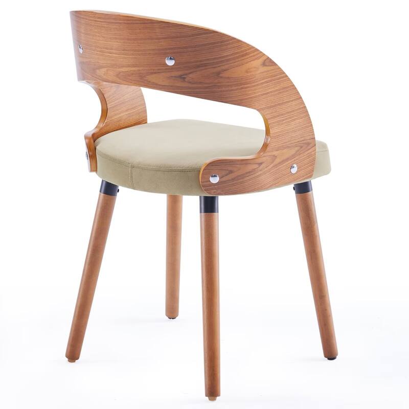 Modern Upholstered Dining Chairs with Curved Backrest (Set of 2)