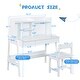 preview thumbnail 3 of 21, Solid Wood Classic Children's Desk and Chair Set, White, with Bookshelf and Drawers, Compact Multi-Storage, Safe Design