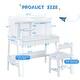dimension image slide 1 of 2, Solid Wood Classic Children's Desk and Chair Set, White, with Bookshelf and Drawers, Compact Multi-Storage, Safe Design