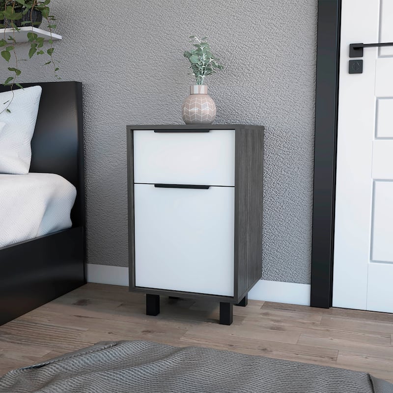 Nightstand Maryland Z,One Drawer,One Cabinet，for Living Room,and Dining Room - White