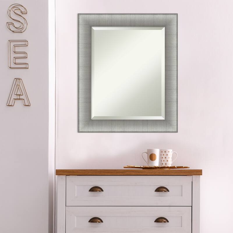 Beveled Wall Mirror - Elegant Brushed Bronze Frame