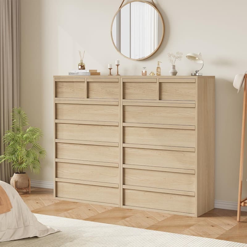 5/7 Drawer Dresser for Bedroom, Modern 5 Chest of Drawers Tall with Large Drawers Storage, Wooden Dresser Organizer