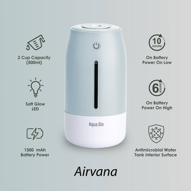Airvana AG260HUM Aqua Glo Portable Ultrasonic Cool Mist Humidifier