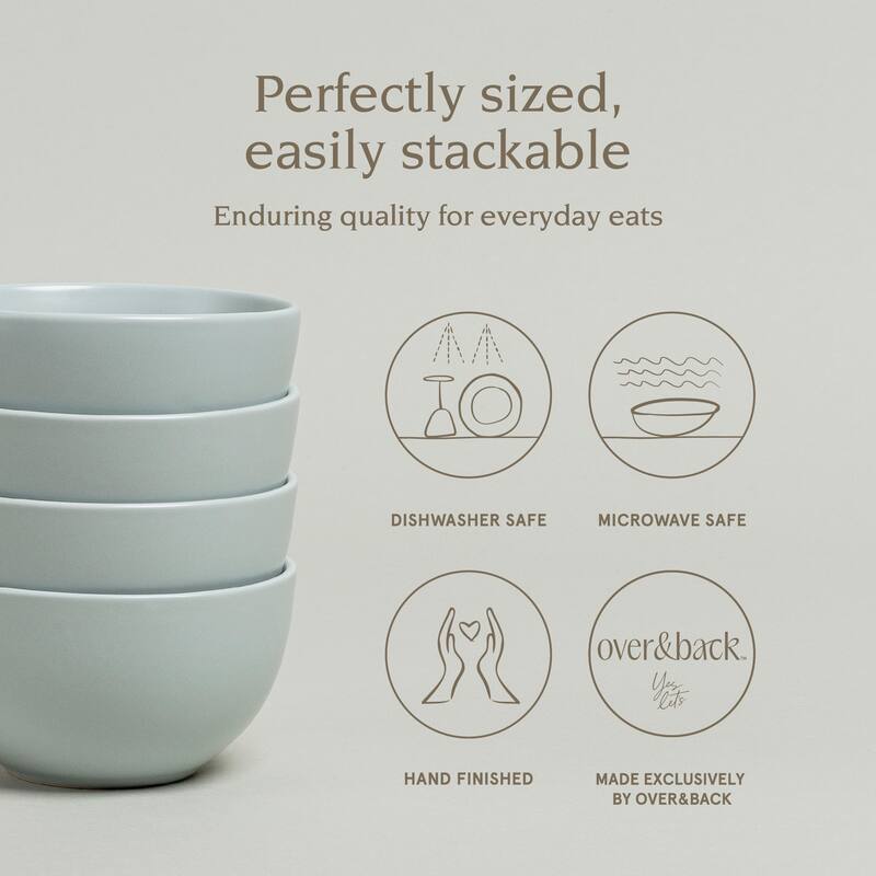 over&back Coupe 9oz Semi-Matte Stoneware Mini Bowls