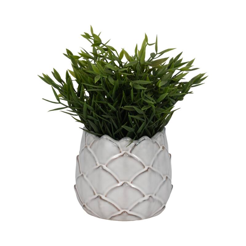 Sagebrook Home 5"H White Artichoke Planter