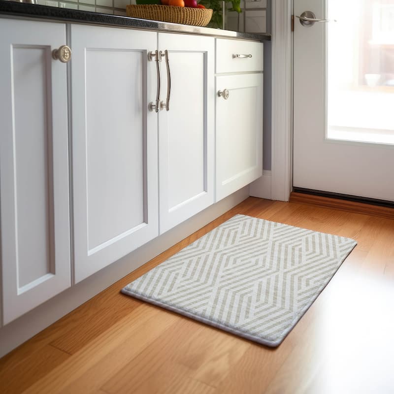 Premium Washable Super Soft Contemporary Geo Mayfield Rug - Ivory - 1' 8" x 2' 6" - Rectangle