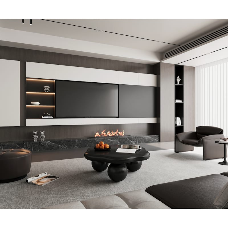 35" Cloud Shaped Modern Minimalist Coffee Table with Spherical Legs