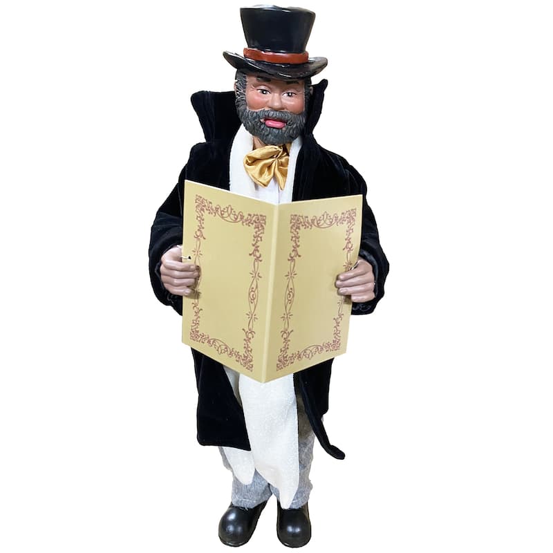 15 To 18 inches Black Christmas Splendor Carolers, Set of 4 - white