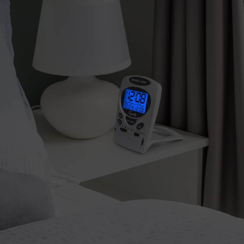 Equity 31300 Silver Travel Alarm Clock with Nap Timer & Backlight