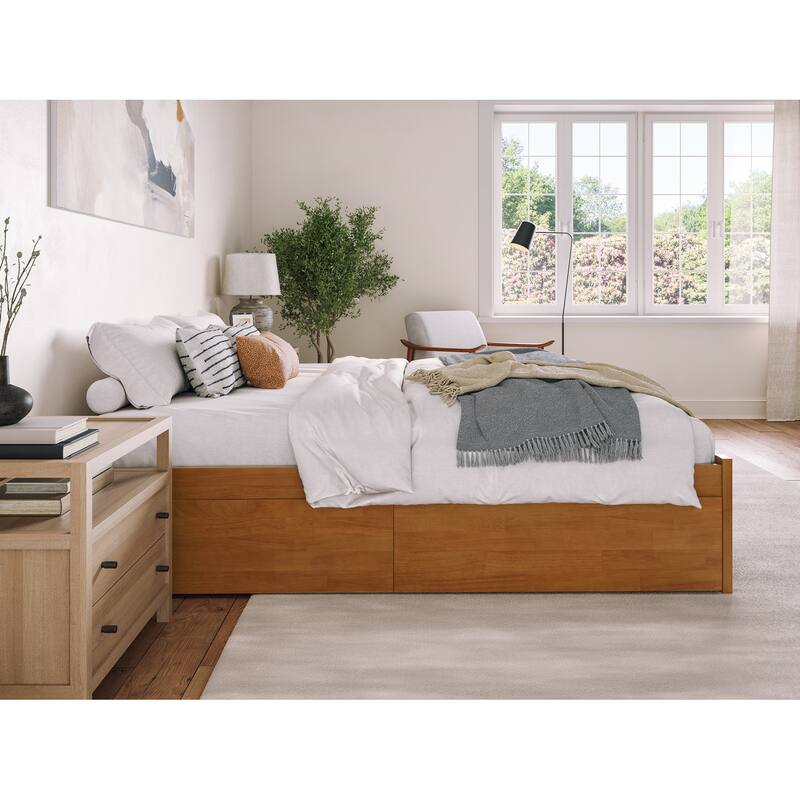 Concord Platform Bed with Footboard and Storage Drawers