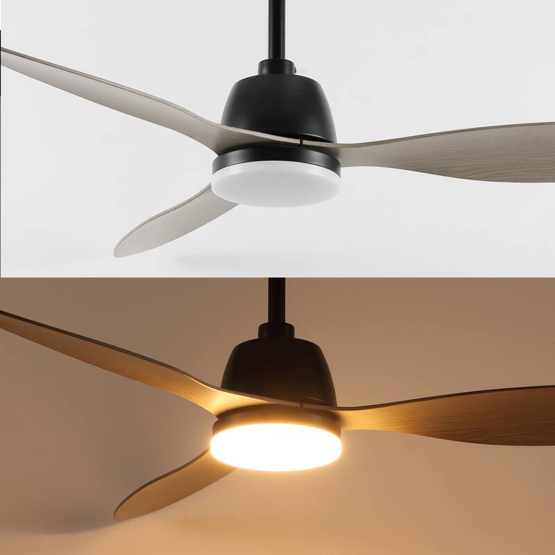 Aldrin 52" 1-Light Industrial Iron/Plastic Mobile-App/Remote-Controlled 6-Speed Propeller LED Ceiling Fan, by JONATHAN Y