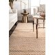 preview thumbnail 11 of 10, nuLOOM Natural Jute/Cotton Casual Handmade Flatweave Natural-fiber Diamond Trellis Tassel Area Rug