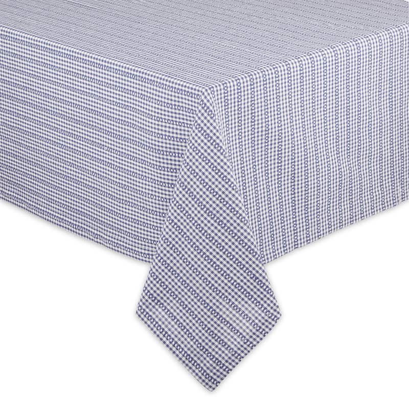 French Blue Farmhouse Gingham Tablecoth 60x84