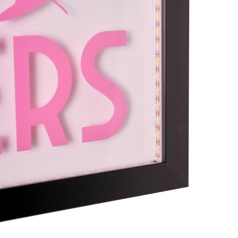 American Art Decor Tipsy Printed Cheers LED Light Box Wall Sign - 14" x 11" x 1.6" - 14" x 11" x 1.6"