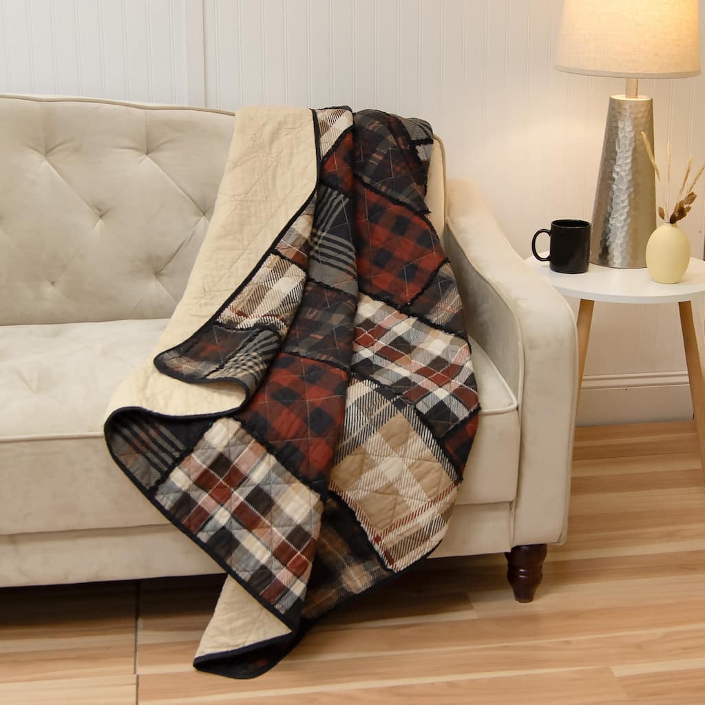 Donna Sharp LJ Plaid Cotton Throw