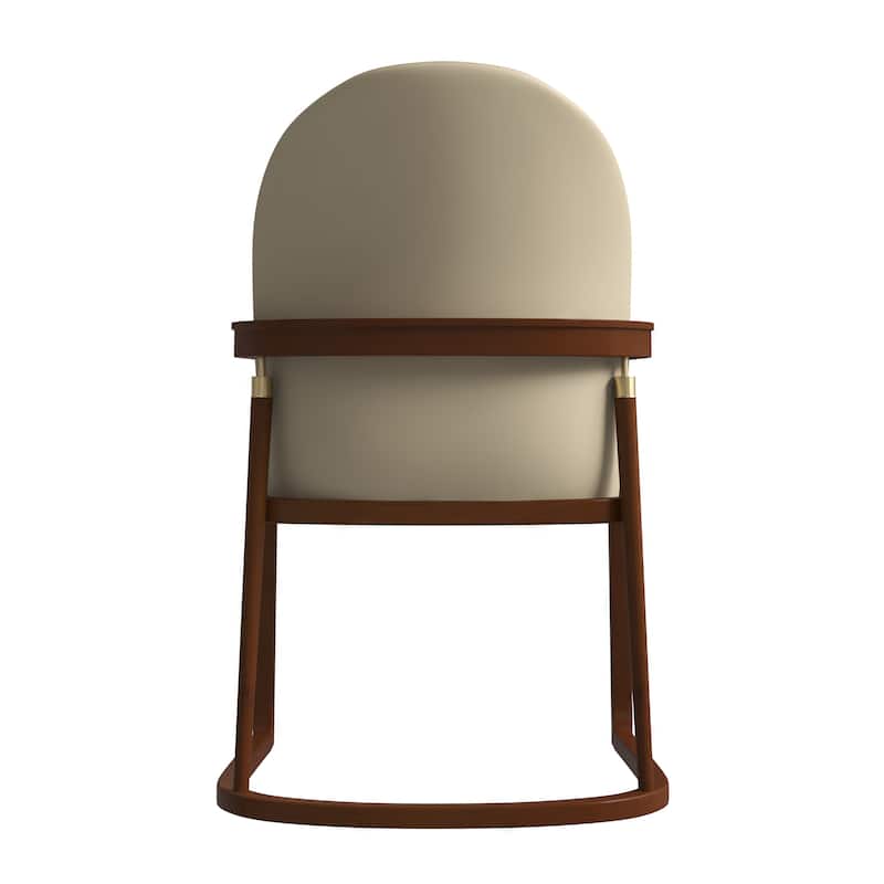 LeisureMod Svelta Modern Leather Dining Chair - Mid century Accent Arm Chair for Home Office Kitchen Dining Room