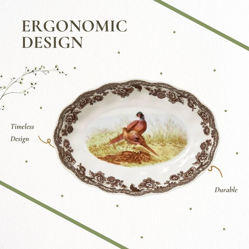 Spode Woodland Oval Fluted Dish