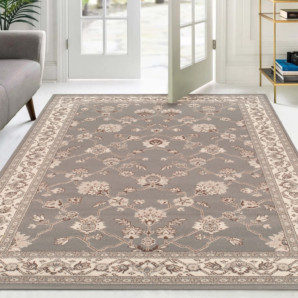 Superior Traditional Floral and Vines Indoor Area Rug