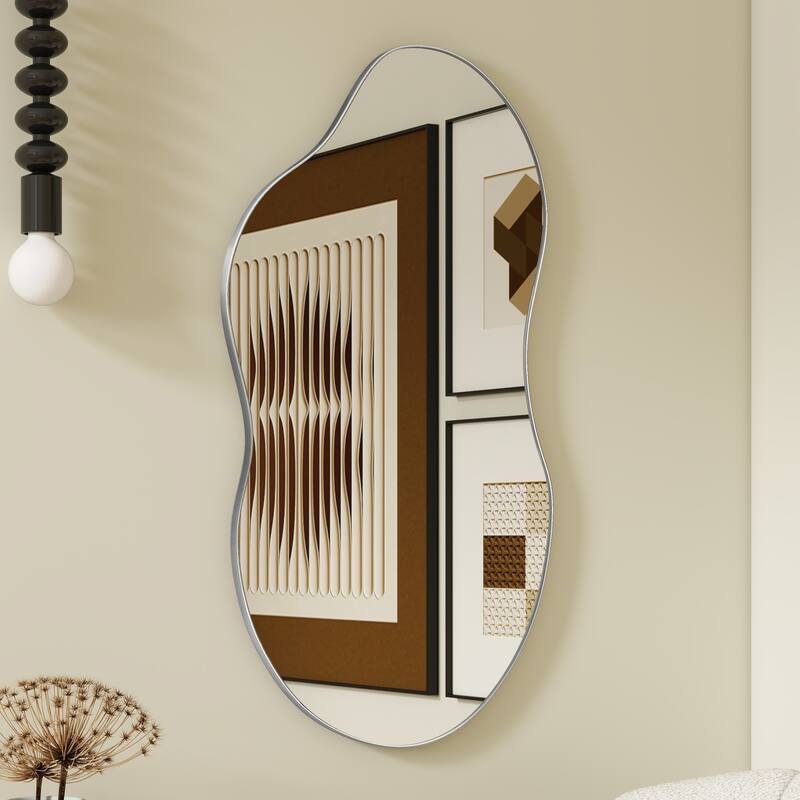 Asymmetrical Wavy Antique Accent Wall Mirror