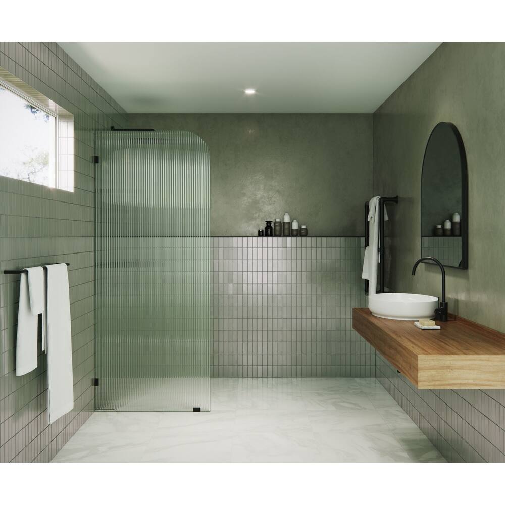 Glass Warehouse FL-RAD-32-L Aurora 78" High x 32" Wide Shower Screen