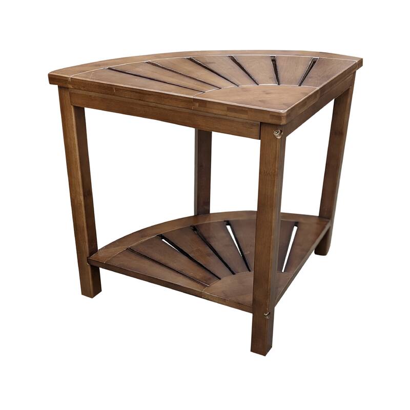 Solid Bamboo Spa Style Corner Bench - Caramel