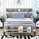 preview thumbnail 29 of 34, Car-Shaped Platform Bed Pine Wood Platform Bed with Headboard and Footboard Storage Shelves for Girls, Boys Bedroom