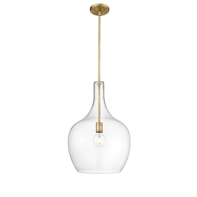Lamara 1-Light Pendant Light - Vintage Brass - 15