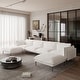 preview thumbnail 15 of 27, Modern Minimalist Upholstered Couches, 147" 4-Seater Cloud Modular Sectional Sofa with 2 Ottoman,U Shaped Couch for Living Room