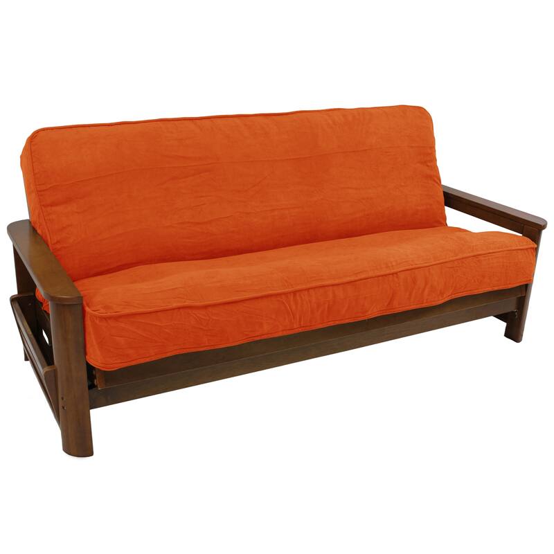 Microsuede Corded Full-Size 8-10 Inch Thick Futon Cover - Full - Tangerine Dream