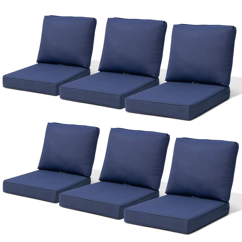 27.6 x 24.4 in Outdoor Indoor Patio Seat Cushions Set - 6PC - MIDNIGHT