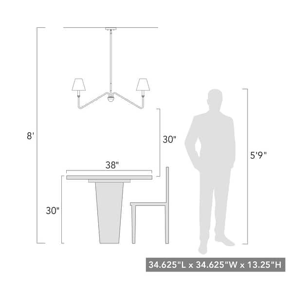 dimension image slide 1 of 6, Kennedy 29.75" Wide 6-Light Chandelier