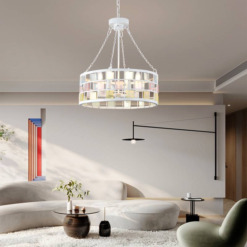 Bella Depot 6-light Pendant Light Modern Colored Chandelier with Adjustable Chian - 17.7"