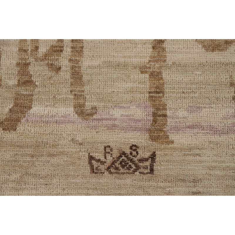 Vegetable Dye Oushak Turkish Rug Handmade Bedroom Wool Carpet - 3'10"x 6'1"