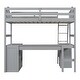 preview thumbnail 14 of 14, Twin size Loft Bed with Drawers, Cabinet, Shelves and Desk, Grey