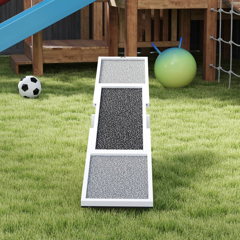 PawHut Wooden Dog Agility Seesaw for Training and Exercise, Platform Equipment Run Game Toy, Weather Resistant Pet Supplies