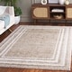 preview thumbnail 12 of 96, SAFAVIEH Border & Stripe Shag Eirny Modern 1.4-inch Thick Rug 4'5" x 6'5" - Beige/Ivory - Rectangle