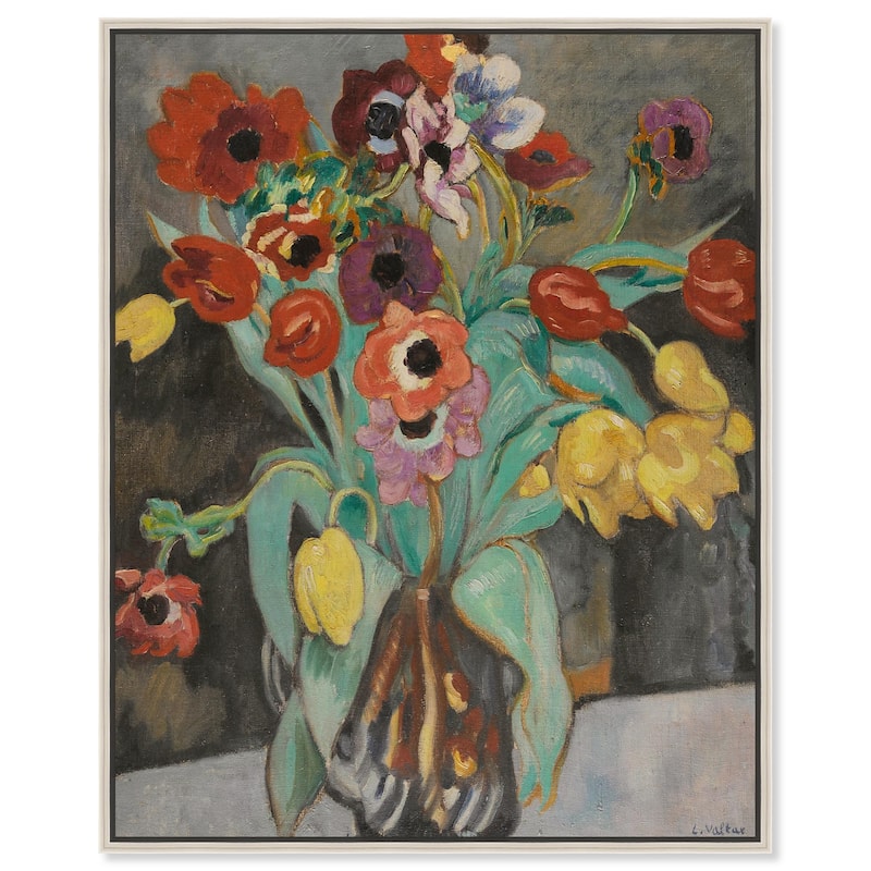 Valtat Anemones Tulipes Canvas by Art Remedy - Silver - 20" x 24"