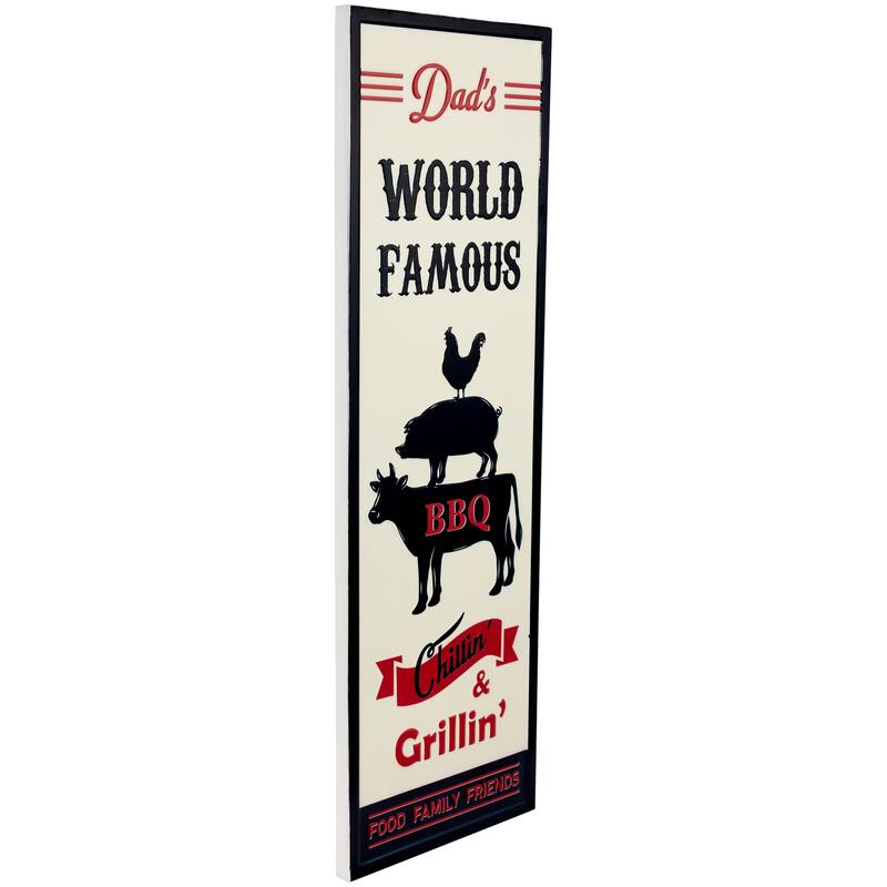 Dad's World Famous BBQ Metal Wall Sign - 23"