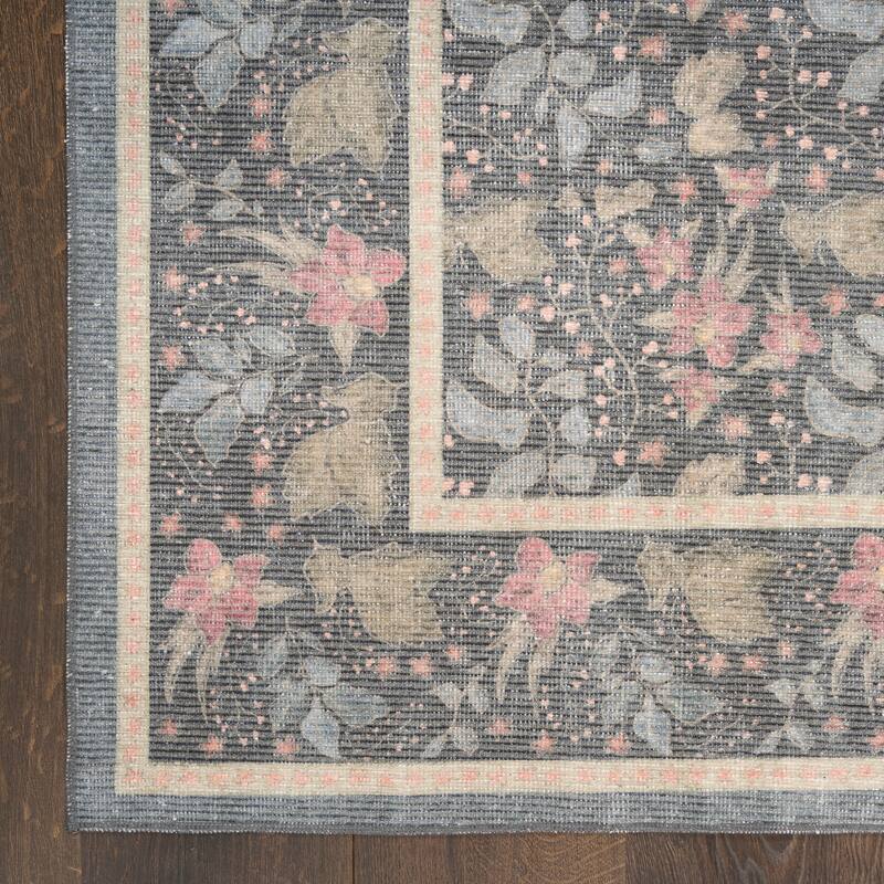 Nourison Botanical Washables Indoor only Textured Floral Area Rug