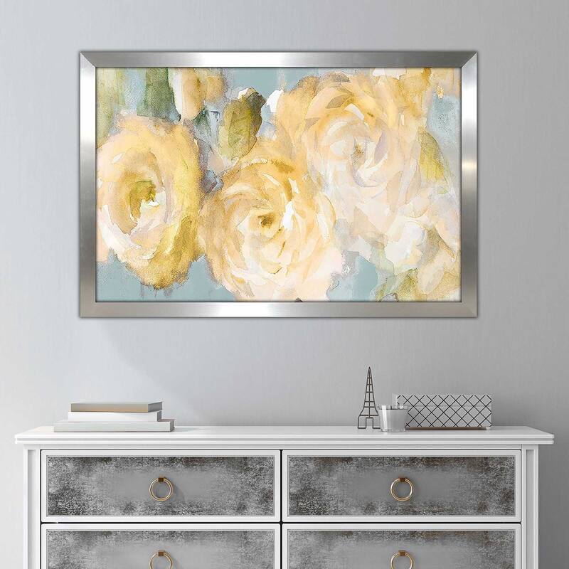 "Yellow Blooms on Blue" Print on Acrylic.