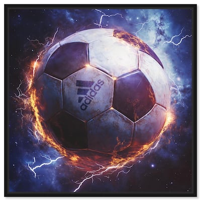 Electrify Soccer Ball Canvas by Art Remedy