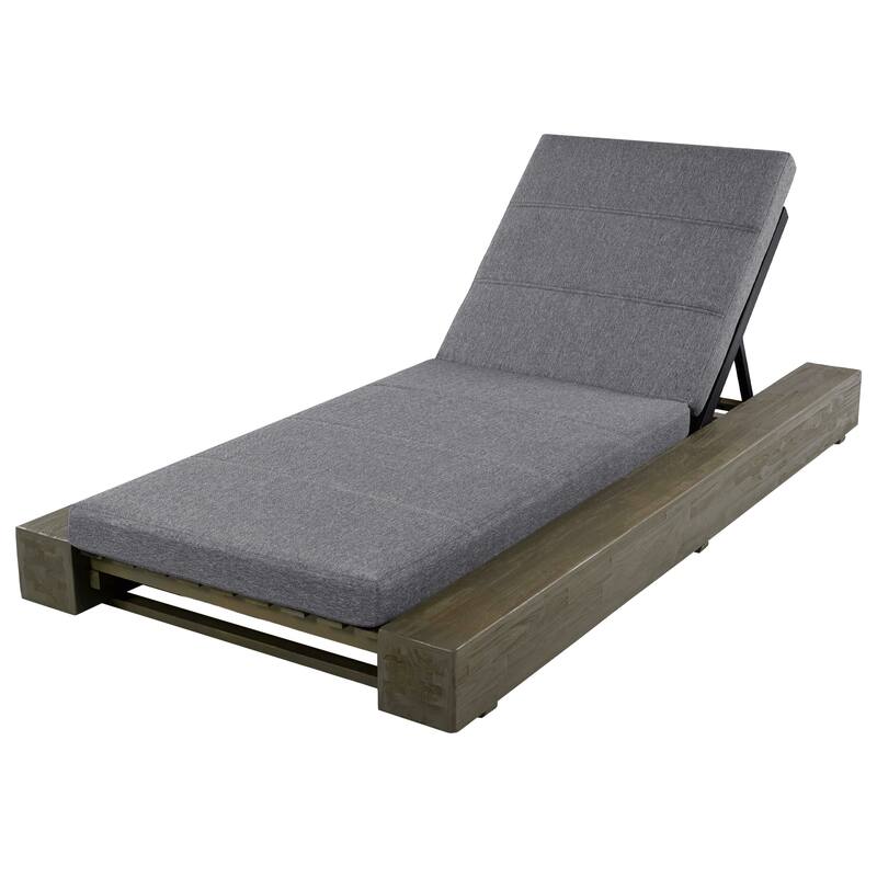 Christopher Knight Home - Amedea Outdoor Acacia Wood Chaise Lounge with Adjustable Backrest & Water-Resistant Cushion
