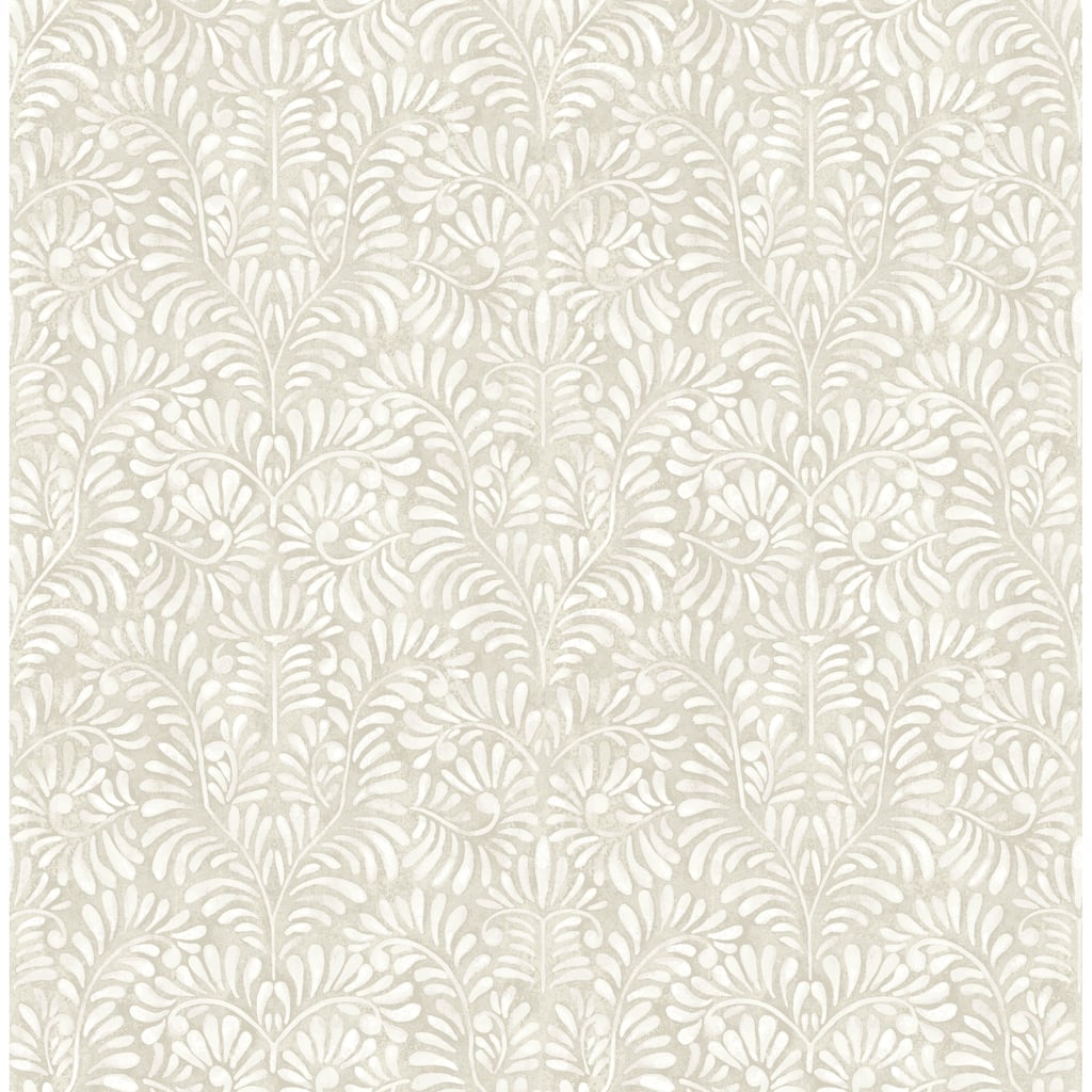 A-Street Prints Elma Taupe Fiddlehead Wallpaper